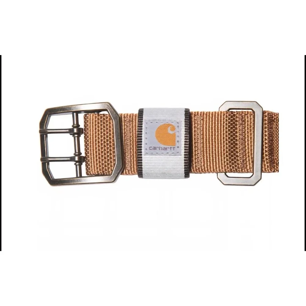 NWOT Carhartt Brown Dog Collar Nylon Reflective Wide 1.5